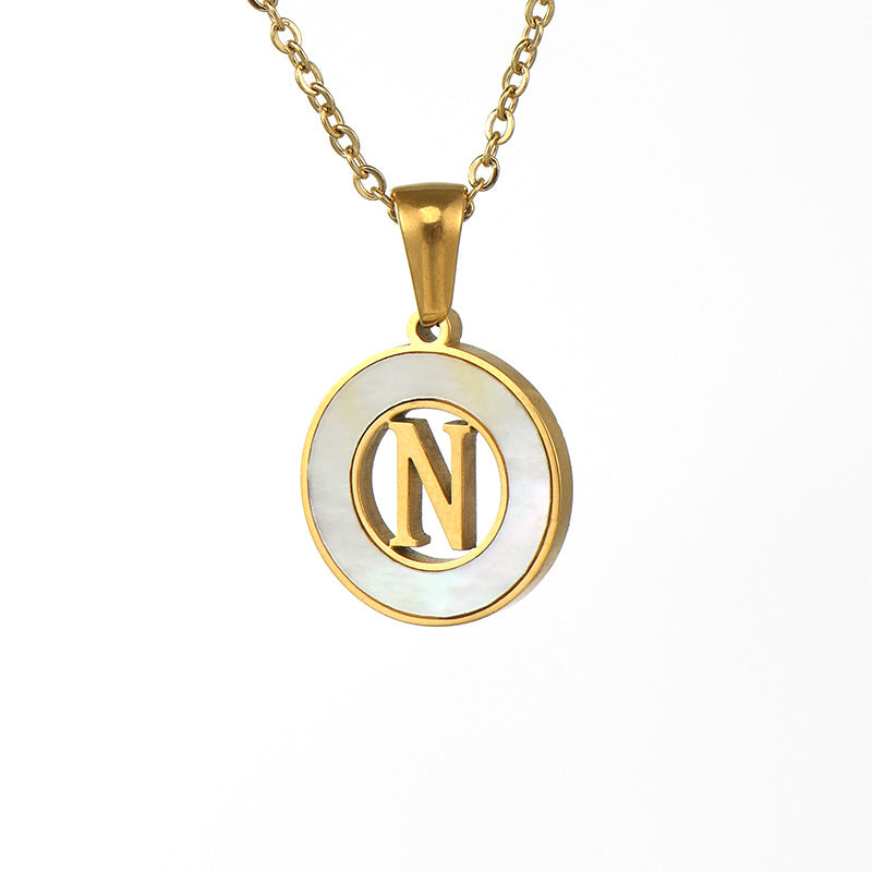 Golden Sea Initial Necklace