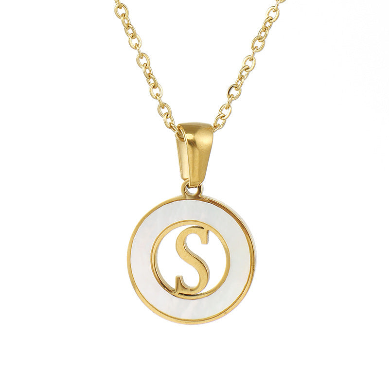 Golden Sea Initial Necklace