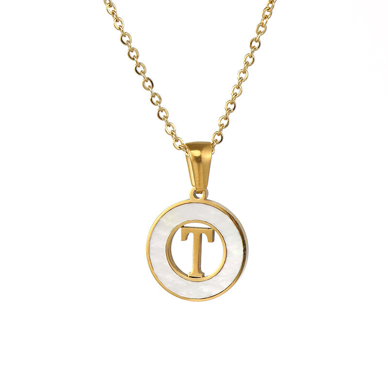 Golden Sea Initial Necklace