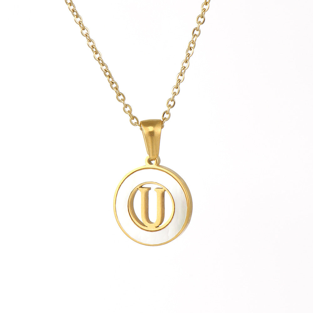 Golden Sea Initial Necklace