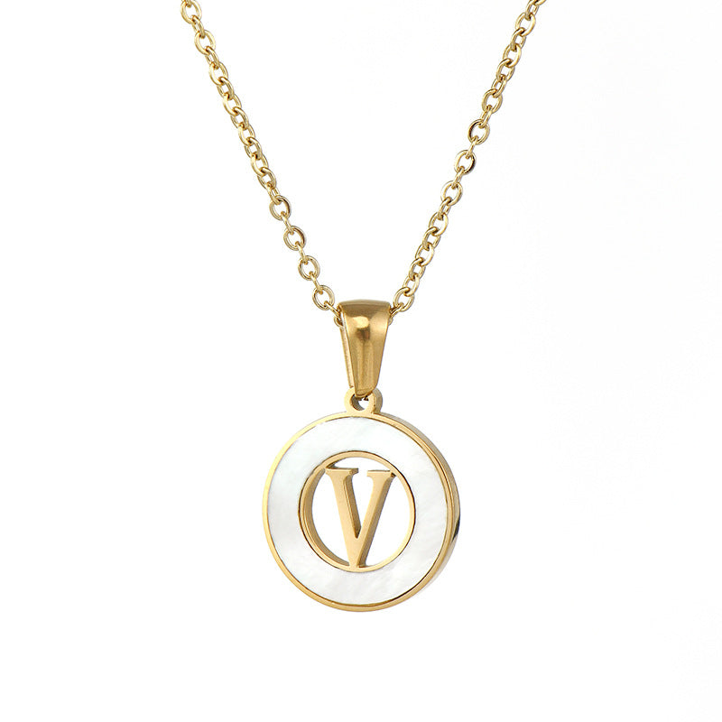 Golden Sea Initial Necklace