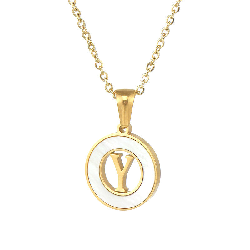 Golden Sea Initial Necklace