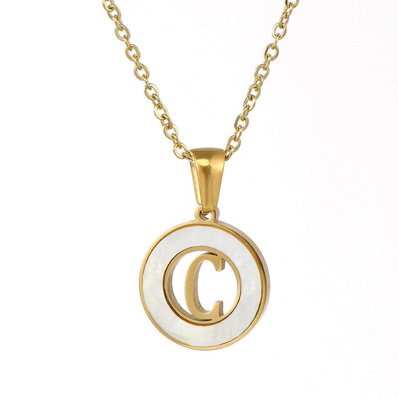 Golden Sea Initial Necklace