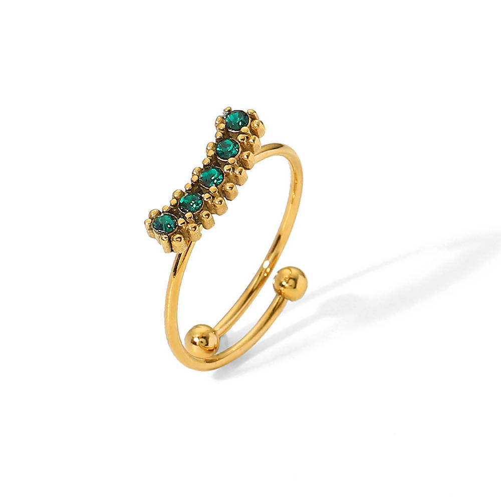 "Emerald Elegance" Adjustable Ring