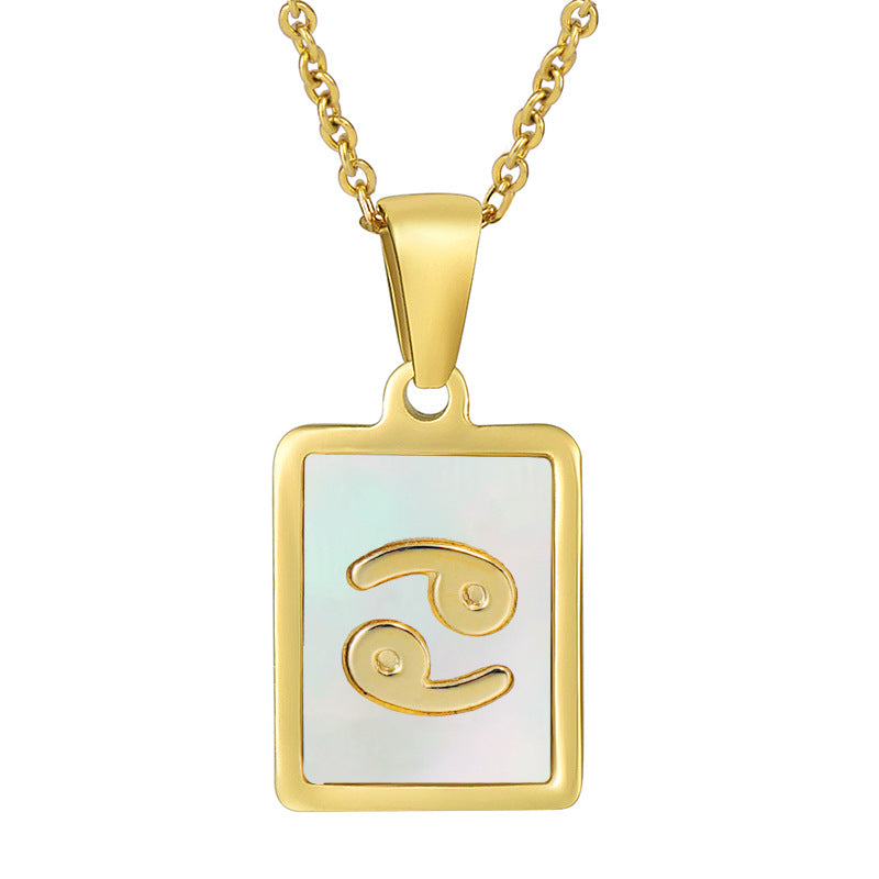 Gold Zodiac Shell Plated Necklace