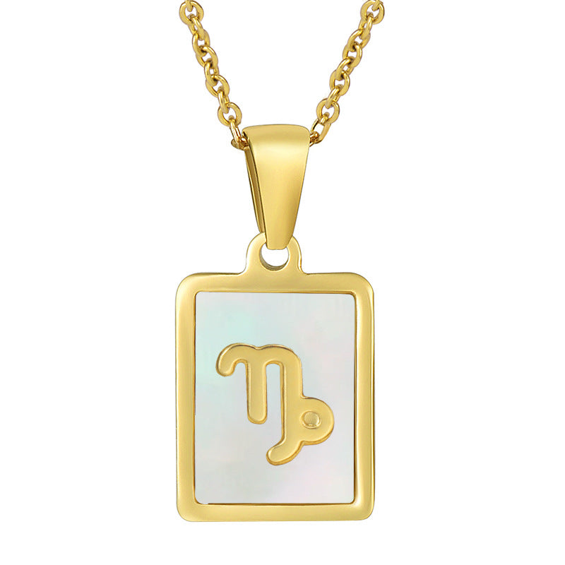 Gold Zodiac Shell Plated Necklace