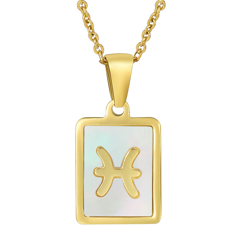 Gold Zodiac Shell Plated Necklace