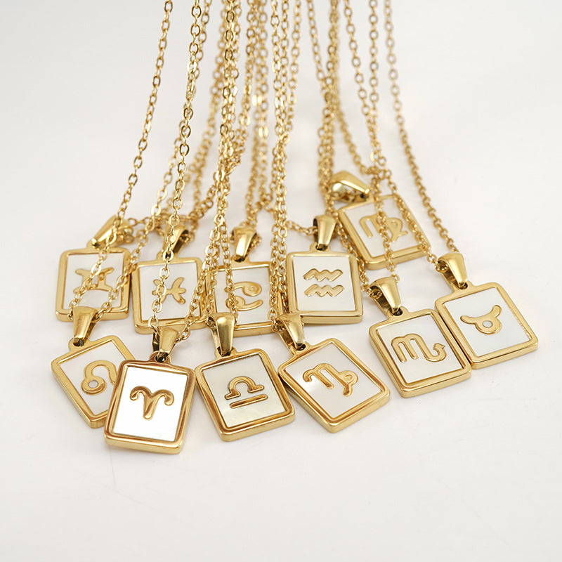 Gold Zodiac Shell Plated Necklace