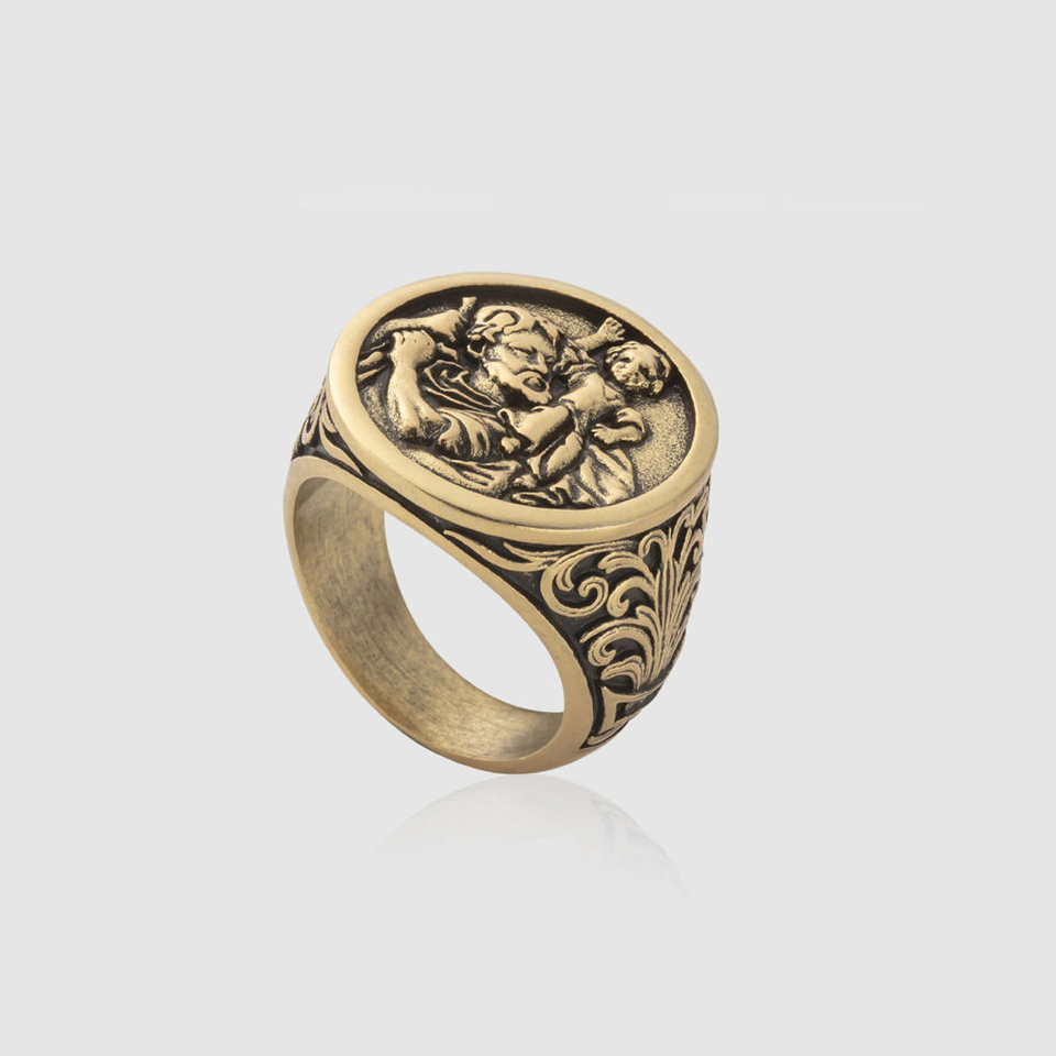 Saint Christopher Engrave Ring (Gold)