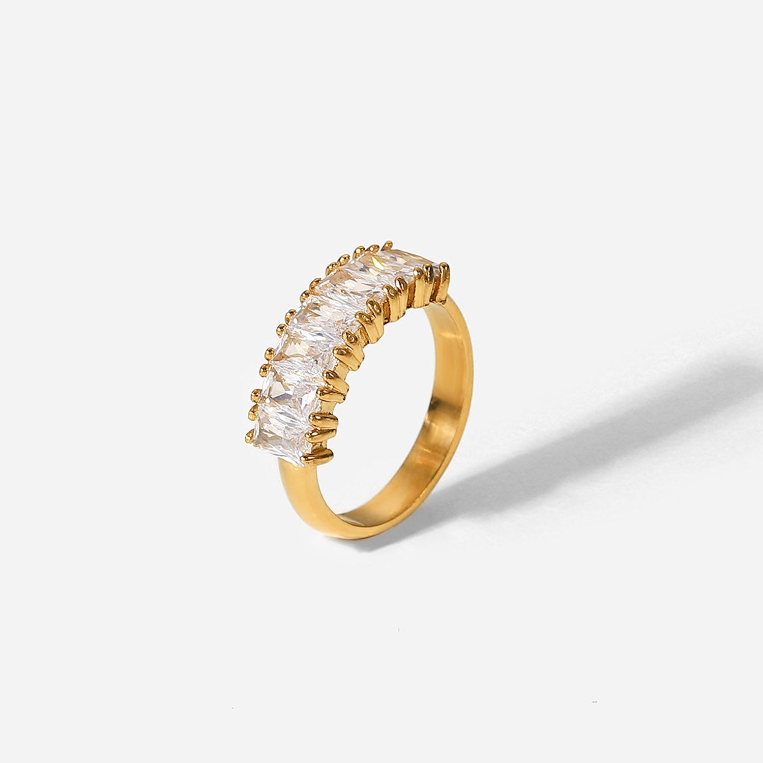 Stacked White Cubic Zirconia Ring