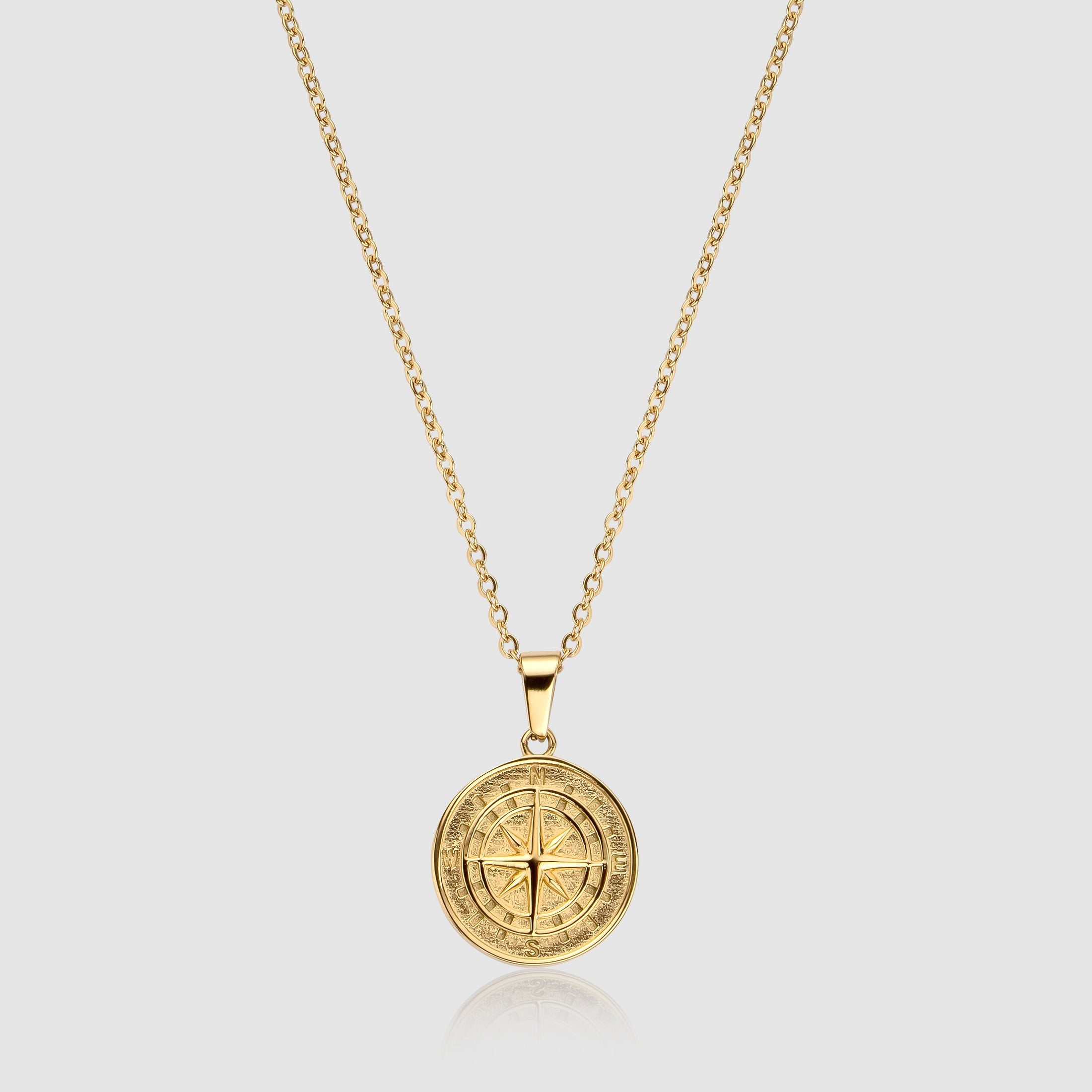 Compass Pendant Necklace (Gold)