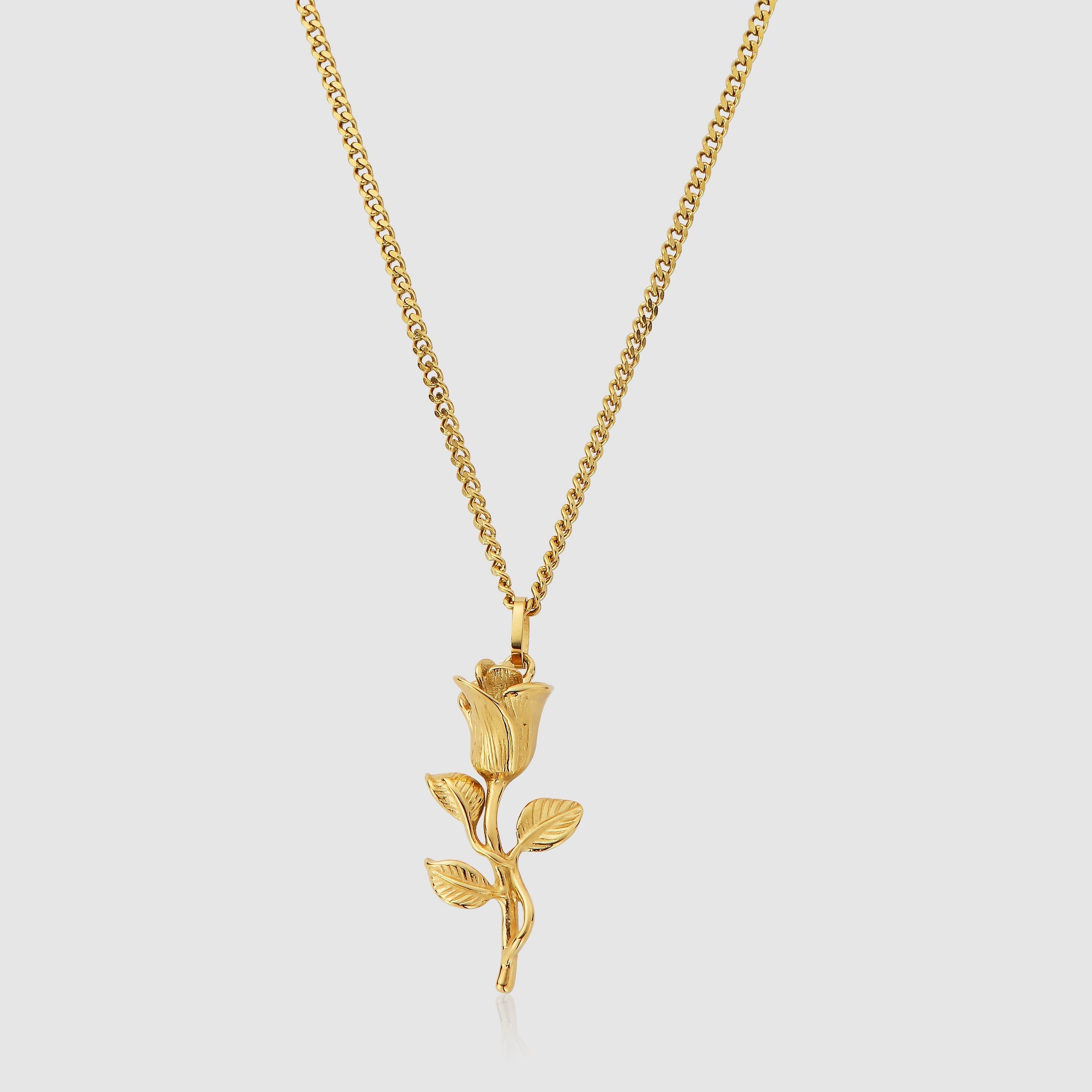 Rose Pendant Necklace (Gold)