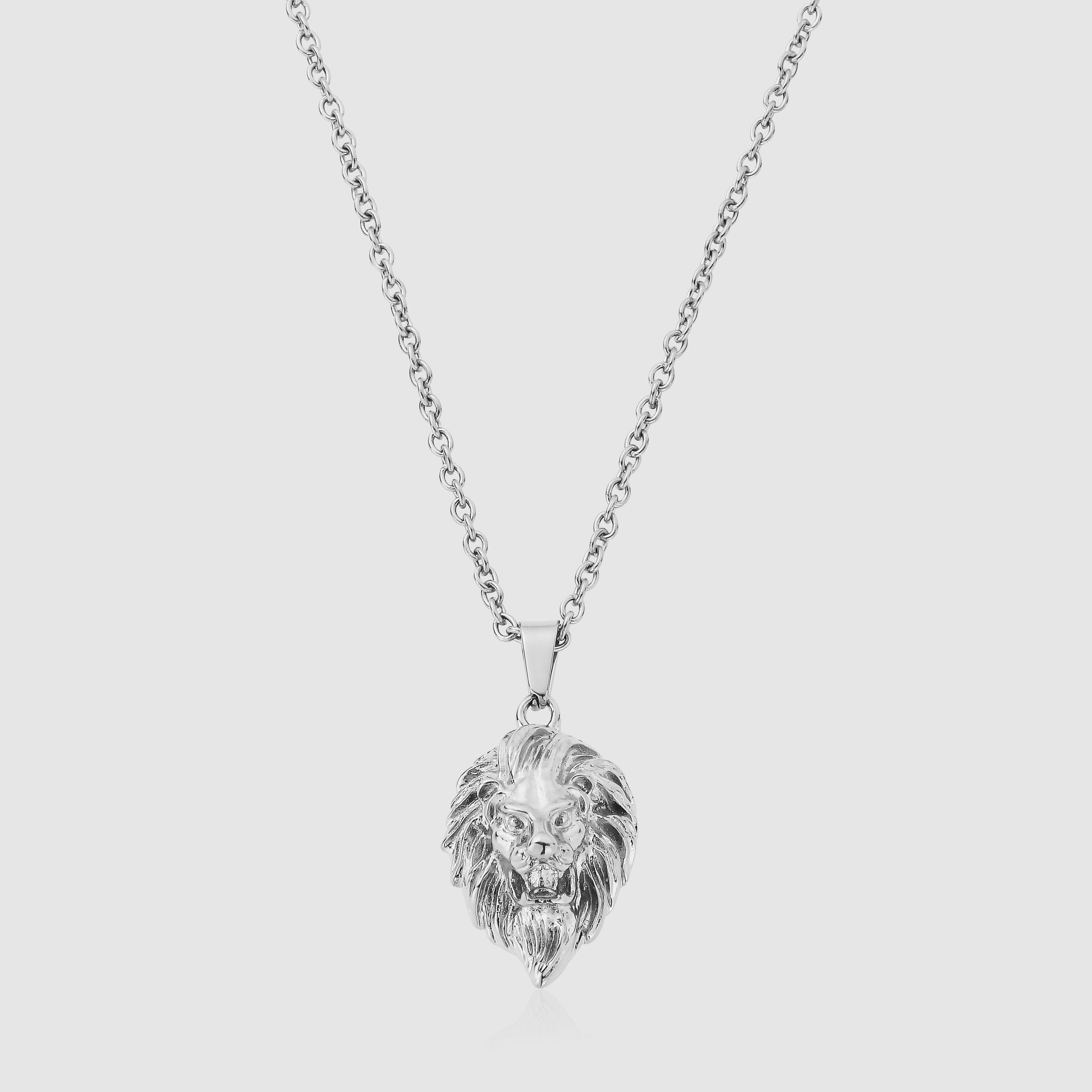Lion Pendant Necklace (Silver)