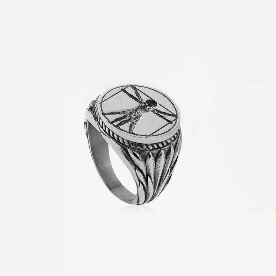 Virtuvian Men Engrave Ring (Silver)